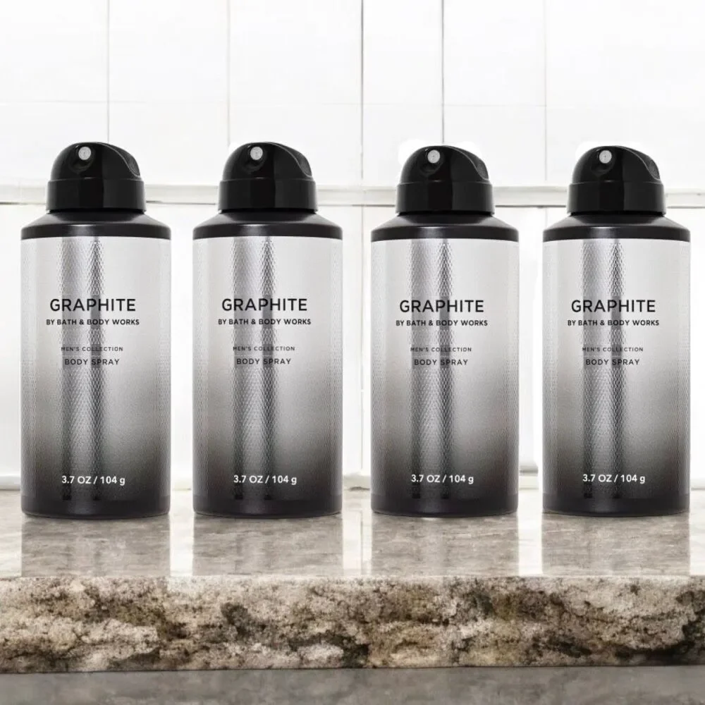 Bath & Body Works Set of 4 Graphite Men’s Collection Bergamot Woods Body Spray